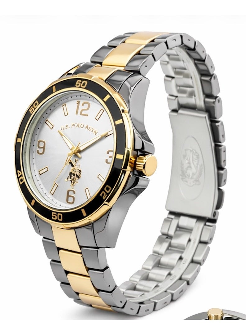 U.S. Polo Assn. ساعة معصم للرجال بتصميم مزدوج اللون USC80716 - Image 2